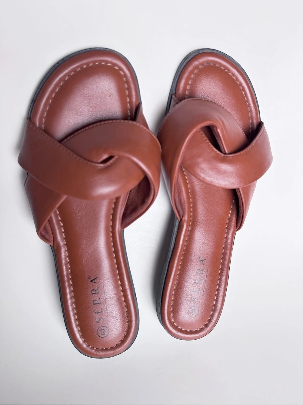 Serra Brown Slide Sandals Like New